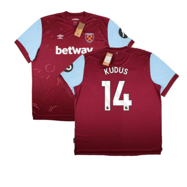 2023-2024 West Ham United Home Shirt (Kudus 14)-SoccerKits Hub | Buy Soccer Jerseys Online